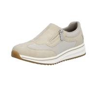 Slipper RIEKER, Damen, Gr. 37, beige, Lederimitat, Basic, Schuhe Slipper, Slip-on Sneaker, Halbschuh, Freizeitschuh mit Reißverschluss (64692053-37) beige