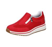 Slipper RIEKER, Damen, Gr. 42, rot, Lederimitat, Basic, Schuhe Slipper, Slip-on Sneaker, Halbschuh, Freizeitschuh mit Reißverschluss (65242129-42) rot