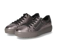 Sneaker RIEKER, Damen, Gr. 38, silber (silberfarben), Leder, metallic, sportlich, Schuhe, mit Memosoft-Innensohle, Freizeitschuh, Halbschuh, Schnürschuh, Topseller (88280239-38) silberfarben
