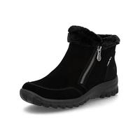 Rieker L7188 schwarze Wildleder Reißverschluss Stiefel mit kuscheligem Wollfutter wasserdicht, Schwarz , 37 EU