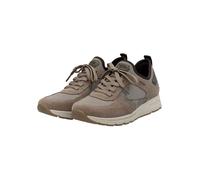 Slip-On Sneaker RIEKER, Herren, Gr. 44, beige (beige, grau), Veloursleder, Textil, sportlich, Schuhe, Schlupfschuh, Halbschuh, Freizeitsneaker mit Schnürelement (98482213-44) beige, grau