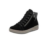 Rieker X0709 Damen-Sneaker, superweich, Wildleder, Schwarz, Schwarz, 39 EU