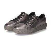 Sneaker RIEKER, Damen, Gr. 38, silber (silberfarben), Leder, metallic, sportlich, Schuhe, mit Memosoft-Innensohle, Freizeitschuh, Halbschuh, Schnürschuh, Topseller (88280239-38) silberfarben