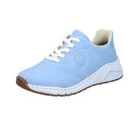 Rieker Damen Sneaker 22567804-39 – Gr. 39 Hellblau, Lederimitat, mit MemoSoft-Innensohle