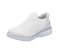 Slip-On Sneaker RIEKER SPORT "Ready2GO", Damen, Gr. 37, weiß, Textil, Lederimitat, unifarben, sportlich, Schuhe, Slipper, Halbschuh, Freizeitschuh mit MemoSoft-Innensohle (23655612-37) weiß