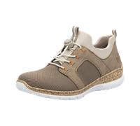 Slip-On Sneaker RIEKER, Damen, Gr. 36, braun (camelfarben, creme), Textil, Nubuklederimitat, casual, Schuhe, Schlupfschuh, Halbschuh, Slipper, Freizeitschuh mit Elastikeinstieg (19923952-36) camelfarb