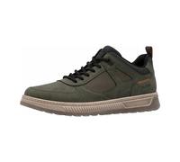 Sneaker RIEKER, Herren, Gr. 43, schwarz (khaki, schwarz), Nubuklederimitat, Textil, kontrastfarbene Details, Schuhe, Schnürschuh, Halbschuh, Outdoorschuh mit gepolstertem Schaftrand (19655567-43) khak