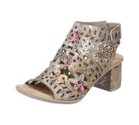 Sandalette RIEKER Gr. 40, bunt (beige multi) Damen Schuhe Sandaletten Sommerschuh, Sandale, Blockabsatz, mit modischer Schaftgestaltung Bestseller (71720455-40)