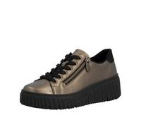 Plateausneaker RIEKER, Damen, Gr. 36, gold (bronzefarben), Glattleder, Schuhe Plateausneaker, Freizeitschuh, Halbschuh, Schnürschuh mit Plateausohle (96660757-36) bronzefarben