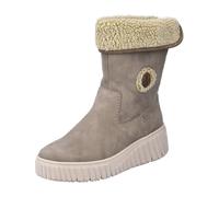 Rieker Damenschuhe Reißverschluss Schaftstiefel Beige Freizeit, Schuhgröße:36 EU
