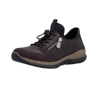 Slip-On Sneaker RIEKER, Damen, Gr. 42, braun, Lederimitat, unifarben, Basic, Schuhe, Freizeitschuh, Halbschuh mit Zierreißverschluss und Gummizug (86608843-42) braun