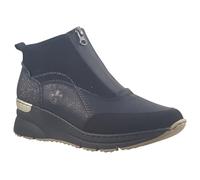 Rieker N6361 Sneaker-Stiefel mit Keilabsatz und Reißverschluss, Schwarz, Schwarz 00, 42 EU