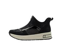 Sneaker RIEKER "Ready2GO", Damen, Gr. 43, schwarz, Lederimitat, Textil, sportlich, Schuhe, Plateauboots, Stiefelette, High-Top-Sneaker mit Vorderreißverschluss (47580905-43) schwarz
