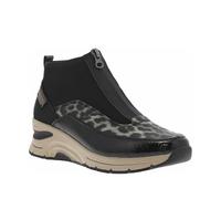 Rieker N9362 Sneaker Stiefel mit Keilabsatz und Reißverschluss, Schwarz multi, 5 UK Wide