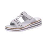 Rieker Pantolette, mit modischer Zierperlen- und Pailletten-Verzierung 43, EURO-Größen silberfarben Damen Pantoletten Clogs Übergrößen Spezialgrößen Schuhe 43, EURO-Größen silberfarben