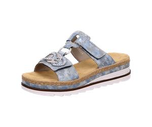 Rieker Pantolette ab 30mm Absatz für Damen, blau, Größe 41 EU