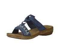 Rieker Pantolette bis 30mm Absatz für Damen, blau, Größe 42 EU
