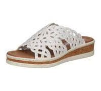 Rieker Pantolette Herren 77761323-40 Weiß Lederimitat Keilabsatz mit Glitzersteinen Gr. 40