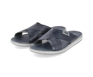 Rieker Pantoletten - Gr. 40 - Blau - Glattleder