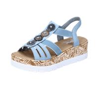 Rieker Plateau Sandaletten für Damen, blau, Größe 39 EU