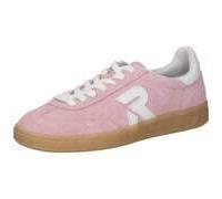 Sneaker RIEKER SPORT "San Diego Swing2GO", Damen, Gr. 43, rosa, weiß, Veloursleder, unifarben mit Farbeinsatz, Schuhe Sneaker, Retro-Sneaker, Freizeitschuh, Halbschuh mit herausnehmbarem Fußbett, Tops