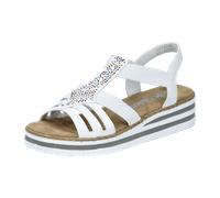 Rieker Damen V0240 Keilsandaletten, Weiss, 38 EU