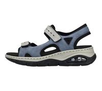 Trekkingsandale RIEKER "vegan", Damen, Gr. 38, blau (hellblau, grau), Lederimitat, Textil, sportlich, Schuhe, Klettschuh, Outdoorsandale, Sommerschuh mit Rieker Air Dämpfung (42737647-38) hellblau, gr