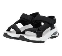 Trekkingsandale RIEKER SPORT "Byron Bay vegan", Damen, Gr. 40, schwarz (schwarz, sohle weiß), Lederimitat, Textil, casual, Schuhe, Outdoorsandale, Sommerschuh, Klettschuh mit RiekerAir Dämpfung (31100