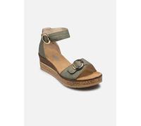 Rieker Damen Keilsandalette 63780 Nubuklederimitat Grün Größe 42