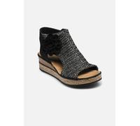 Keilsandalette RIEKER "Rieker Sandalen Textil", Damen, Gr. 41, schwarz, Textil, Schuhe (64293012-41) schwarz