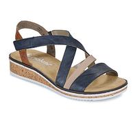 Rieker Damen Klassische Sandalen V3663, Frauen Sandalen,Sommerschuhe,Freizeitschuhe,offene Schuhe,Strandschuhe,blau Kombi (91),40 EU / 6.5 UK