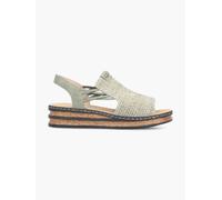 Rieker Sandalette Grün, Damen, Größe: 42, Material: Textil