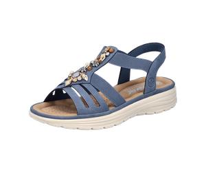 Rieker Sandalette Gummi für Damen, blau, Größe 43 EU