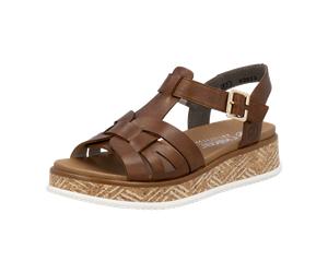 Rieker Sandalette Keilsohle bedruckt für Damen, braun, Größe 37 EU