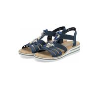 Rieker Riemchensandale V0649 Damen jeansblau Lederimitat Keilabsatz Gr. 36