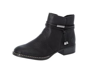 Rieker Schlupf/Reißverschlussstiefelette Kaltfutter für Damen, schwarz, Größe 42 EU