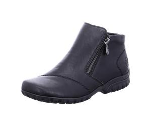 Rieker Schlupf/Reißverschlussstiefelette Warmfutter für Damen, schwarz, Größe 42 EU