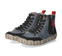 Winterboots RIEKER, Damen, Gr. 40, jeansblau, schwarz, rot, Leder, Nubuklederimitat, casual, Schuhe, Schnürboots, High Top Sneaker, Stiefelette, mit Anziehlasche (24149843-40) jeansblau, schwarz, rot