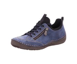 Rieker Schnürhalbschuh Casual für Damen, blau, Größe 40 EU