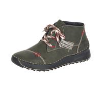 Schnürboots RIEKER Gr. 39, grün (olivgrün) Damen Schuhe Schnürstiefeletten mit seitlichem Aufnäher (68195821-39)