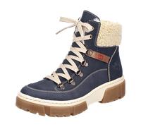 Rieker Schnürstiefelette Warmfutter für Damen, blau, Größe 37 EU