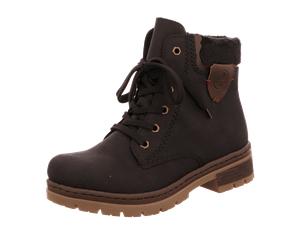 Rieker Schnürstiefelette Warmfutter für Damen, schwarz, Größe 37 EU