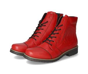 Rieker Schnürstiefeletten - Gr. 36 - Rot - Kunstleder