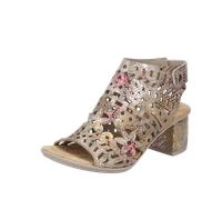 Rieker Sandalette Schaftsandale Damen – Lederimitat, metallic, bunt, Blockabsatz – Gr. 37