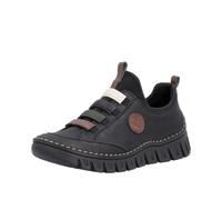 Slip-On Sneaker RIEKER, Damen, Gr. 36, schwarz, Lederimitat, Schuhe, Slipper, Schlupfschuh, Halbschuh mit elastischem Einstieg (93549331-36) schwarz