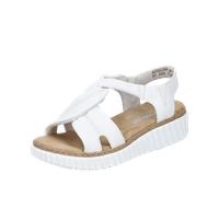 Rieker Damen Sandalen 63261-80 Keilsandaletten mit weicher Innensohle Weiß Gr. 38