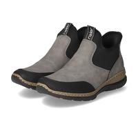 Slip-On Sneaker RIEKER "Ready2GO", Damen, Gr. 39, grau (grau, schwarz), Nubuklederimitat, Textil, sportlich, Schuhe, Boots, Schlupfschuh, Casual-Sneaker mit MemoSoft-Ausstattung (87112339-39) grau, sc