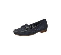 Slipper RIEKER Gr. 41, blau (dunkelblau) Damen Schuhe Slip ons mit toller Schmuckspange (16003867-41)