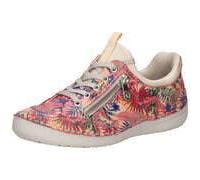 Slip-On Sneaker RIEKER, Damen, Gr. 41, bunt (beige multi), Lederimitat, Textil, geblümt, sportlich, Schuhe Sneaker, Freizeitschuh, Halbschuh, Schlupfschuh mit aufgesetzter Schnürung (99387801-41) beig