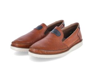 Rieker Slipper - Gr. 43 - Braun - Glattleder